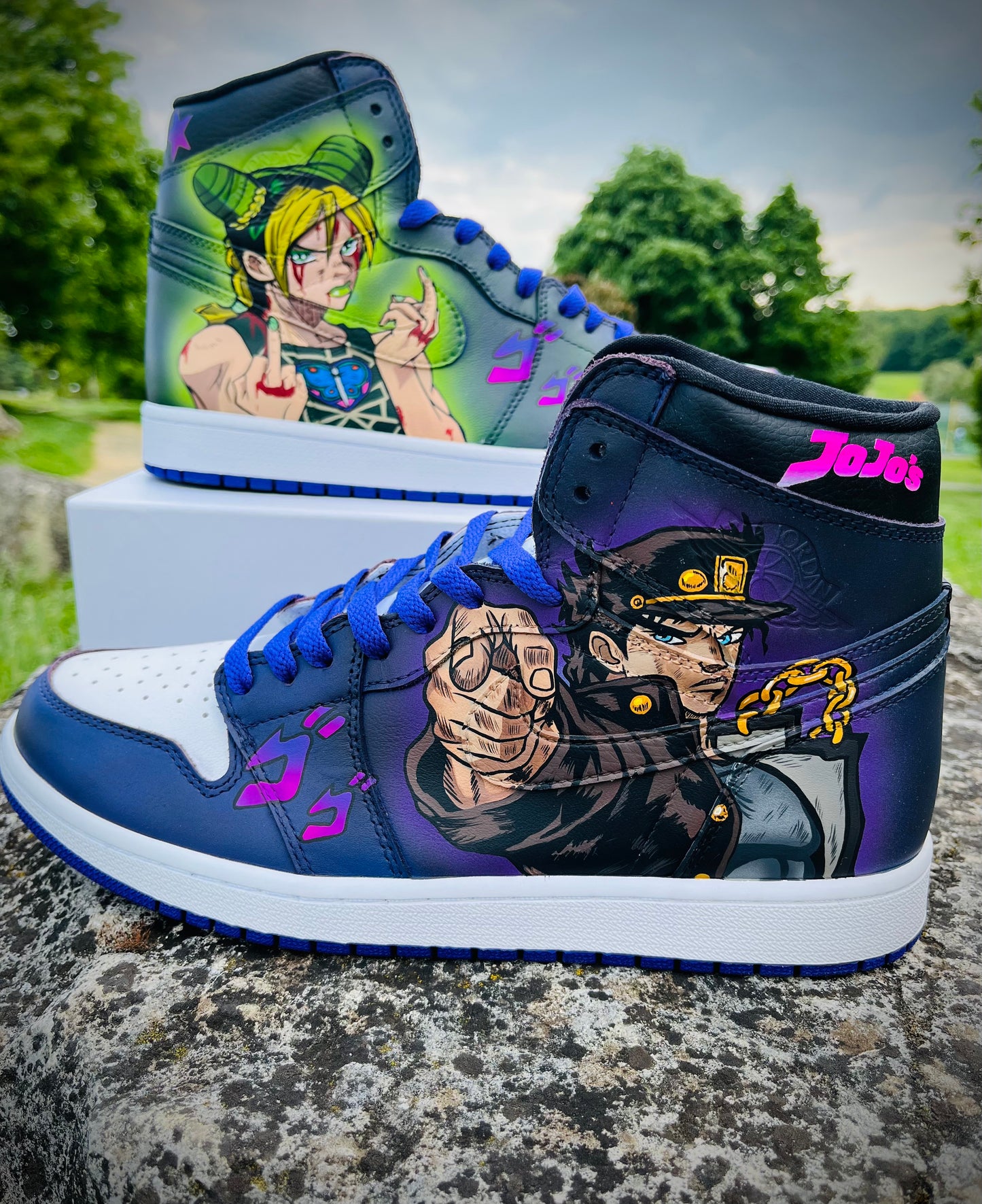 Jordan 1 x Jotaro y Jolyne de Jojo