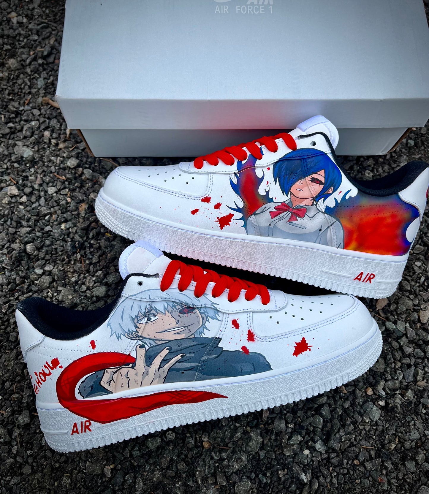 Zapatos personalizados Ken kaneki y Touka Tokyo ghoul