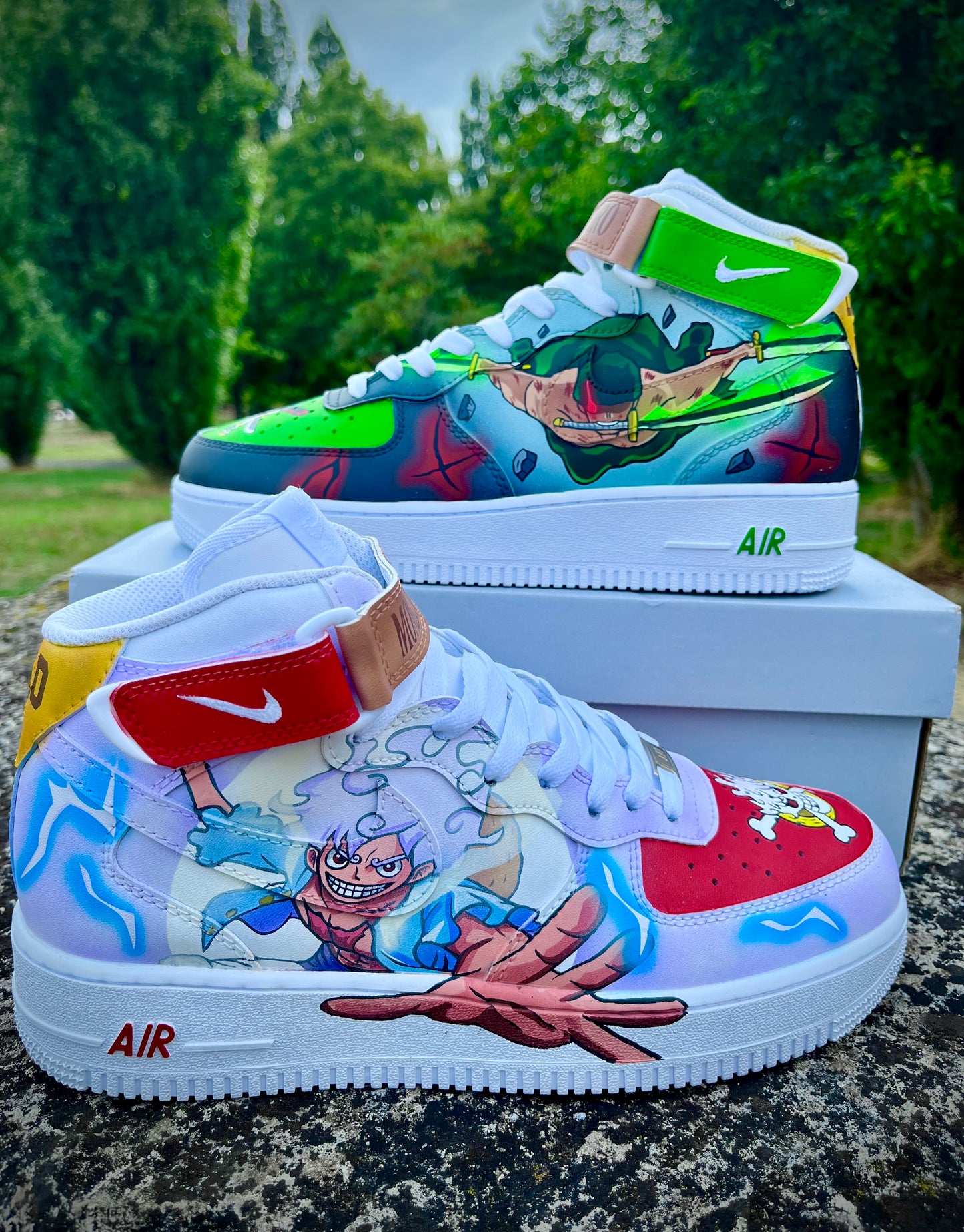 Luffy vs Zoro One piece / custom shoes/ shanks vs Trafalgar law