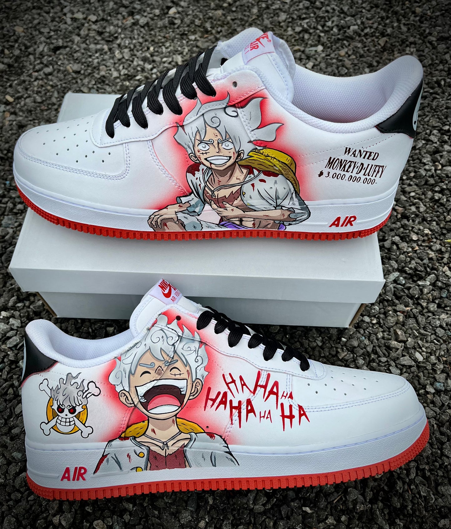 Zapatillas personalizadas AIR FORCE 1 Gear 5 de One Piece de Luffy