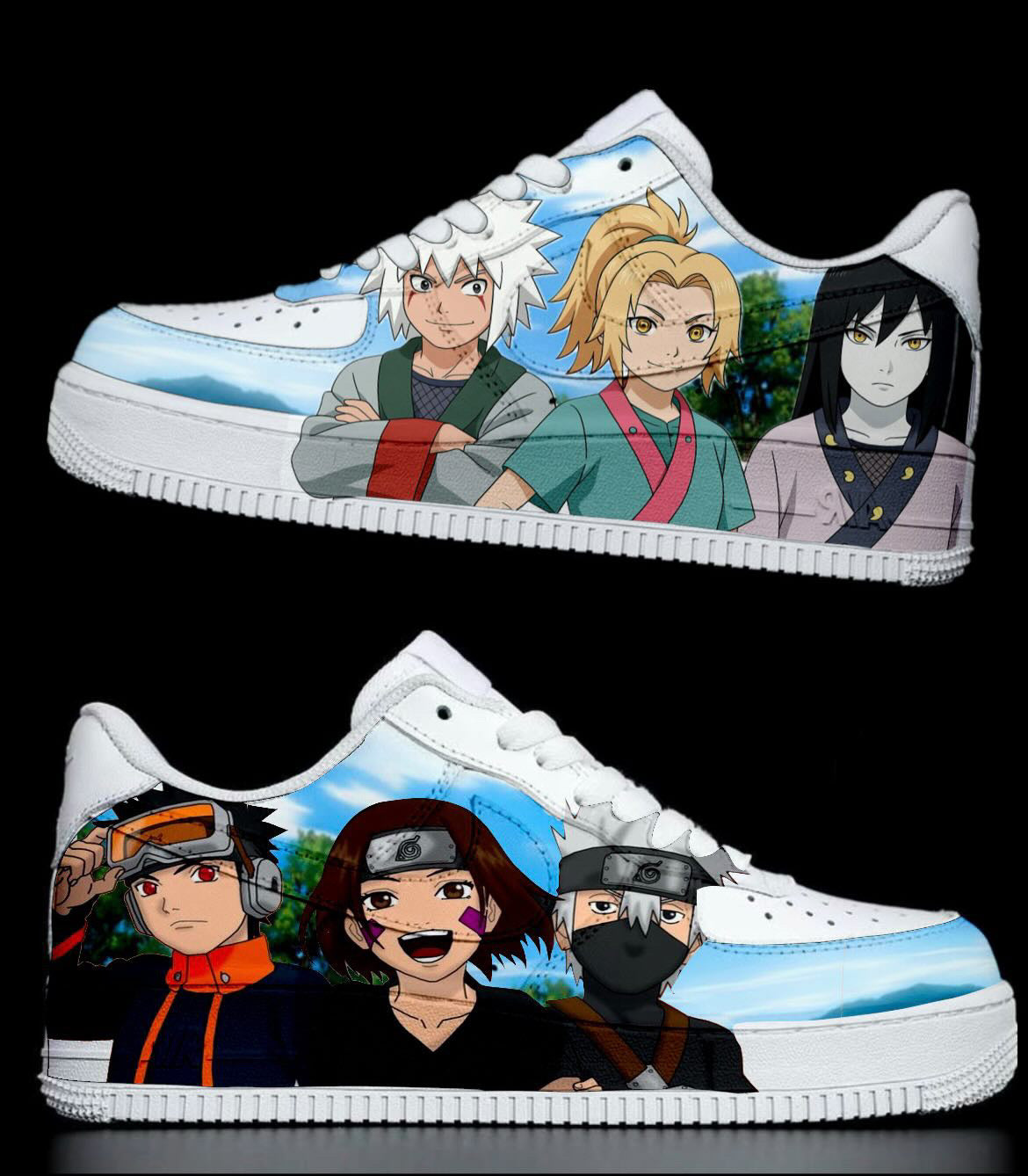 Team 7 obito rin and kakashi vs jiraiya tsunade Orochimaru AF1 custom