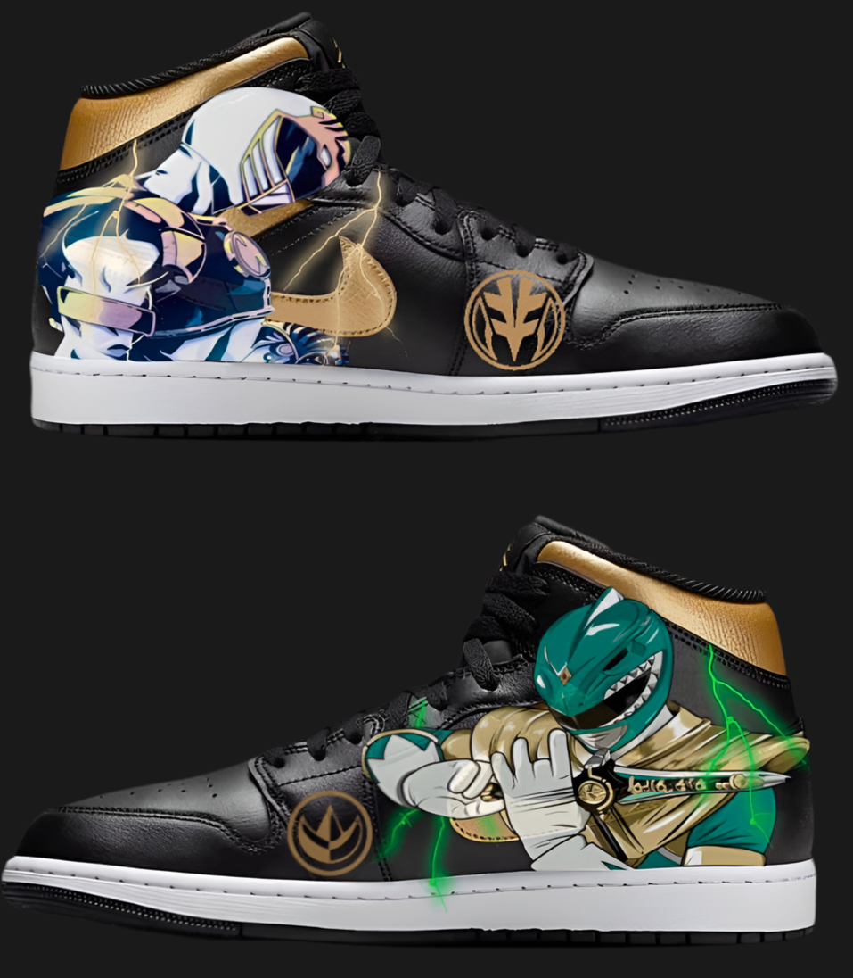 Ranger verde y blanco (Tommy) Mighty Morphin Power Rangers Zapatos personalizados