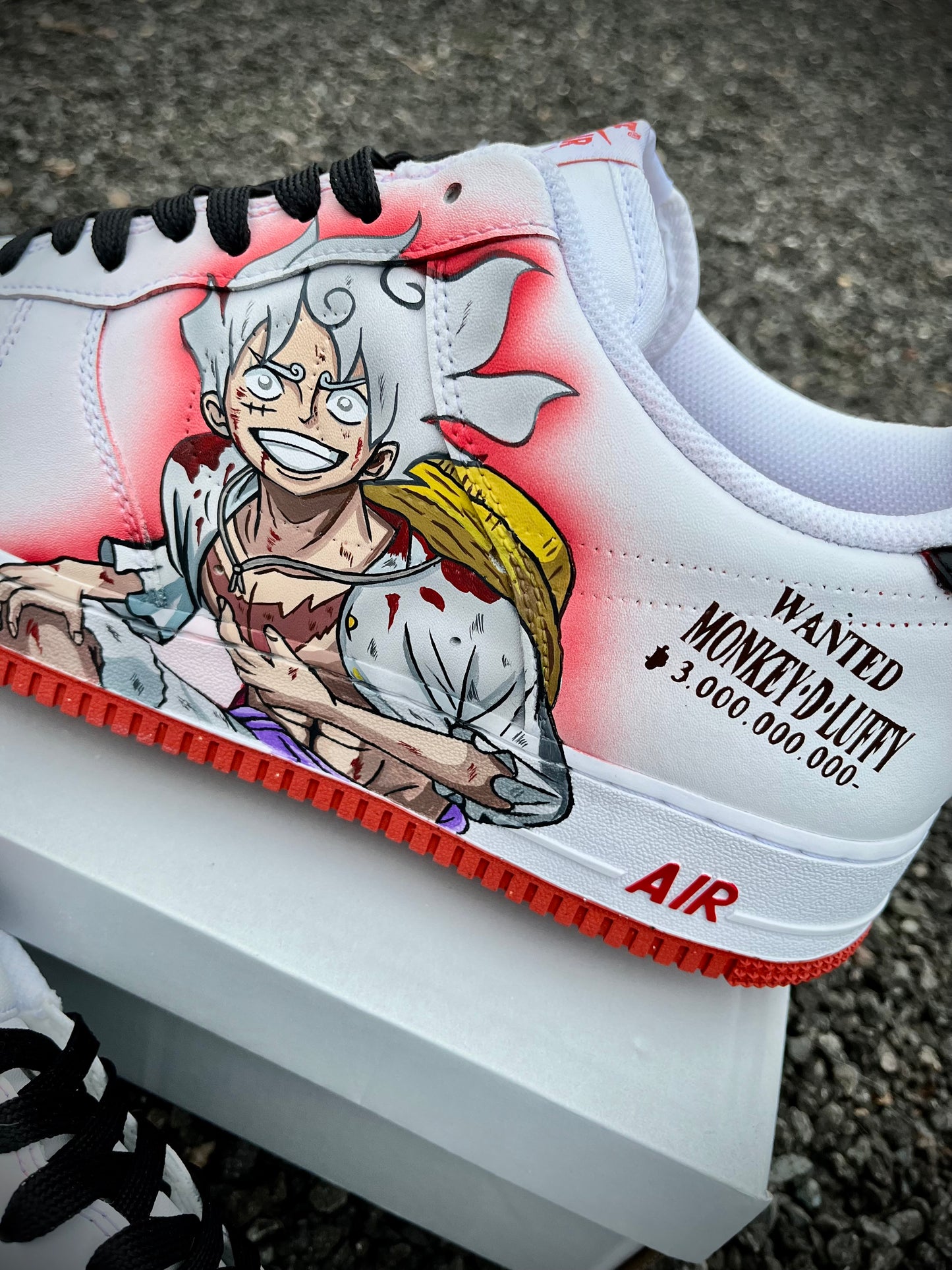 Zapatillas personalizadas AIR FORCE 1 Gear 5 de One Piece de Luffy