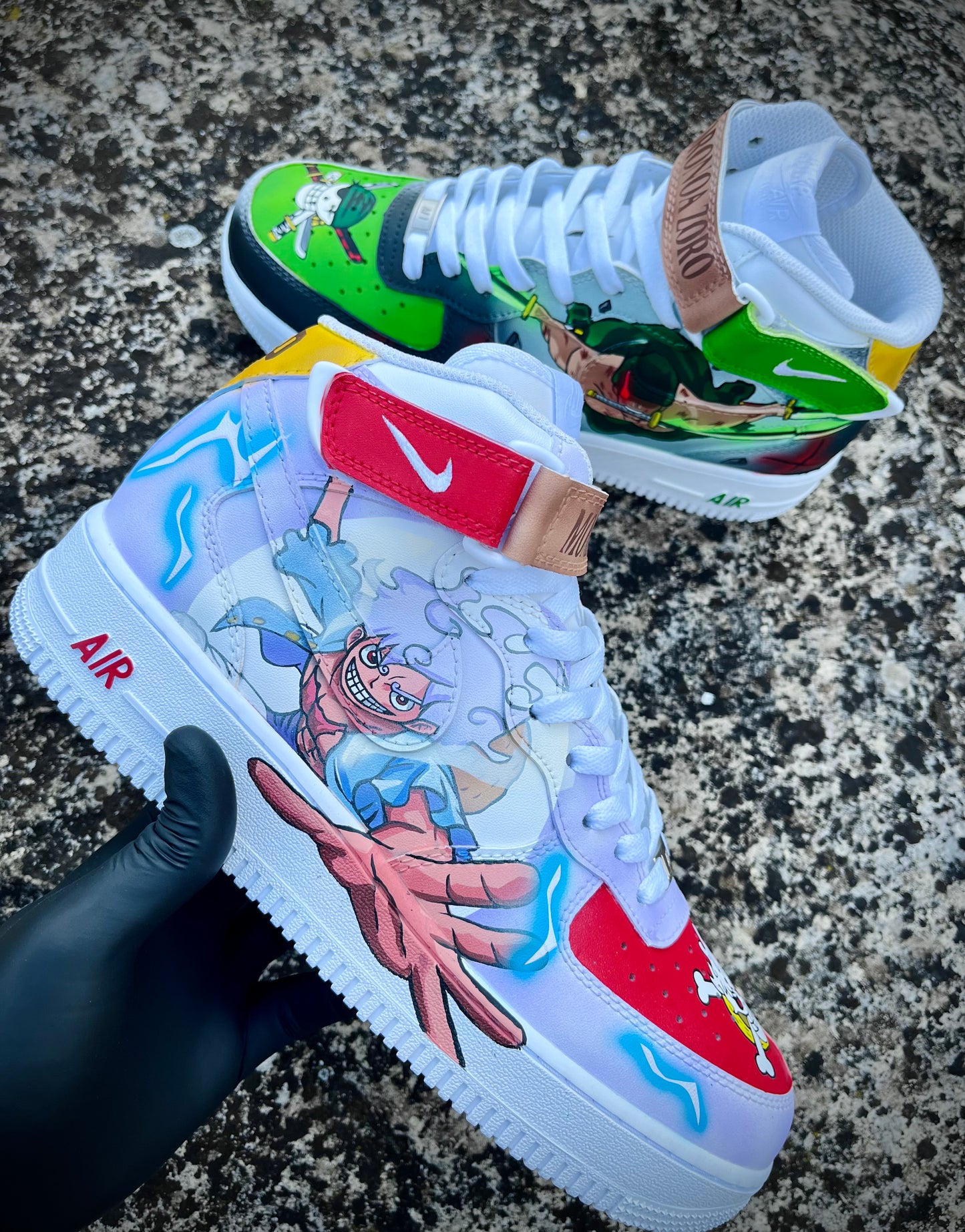Luffy vs Zoro One piece / custom shoes/ shanks vs Trafalgar law