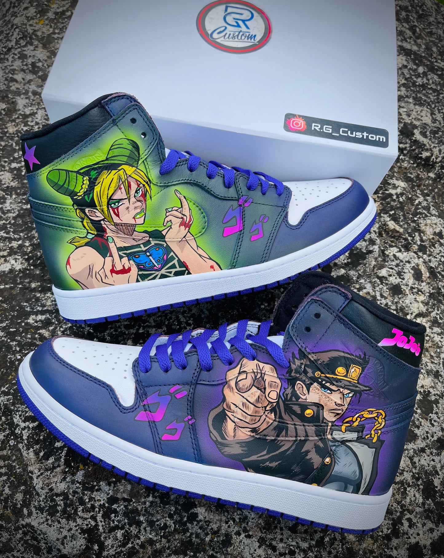 Jordan 1 x Jotaro y Jolyne de Jojo