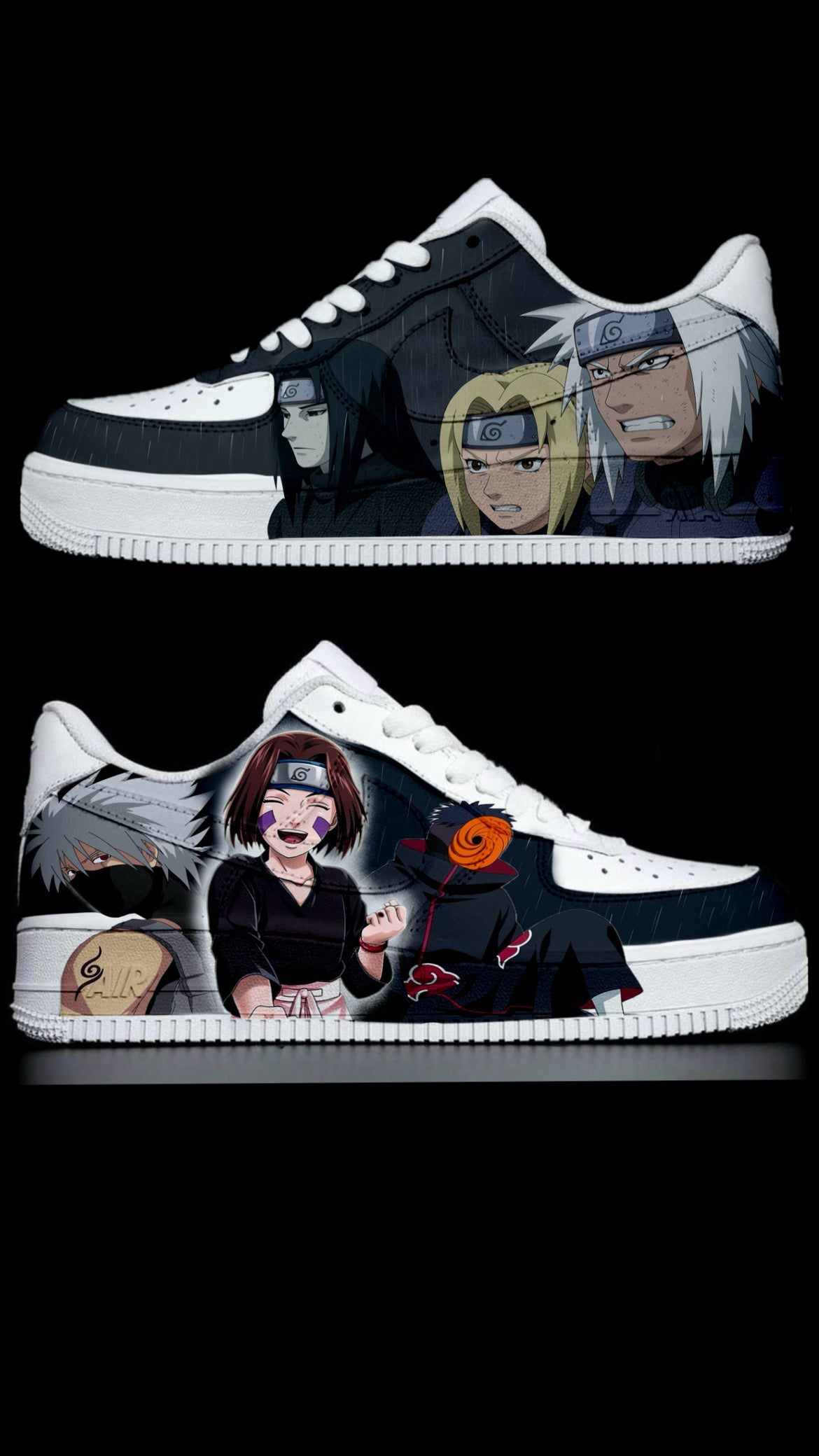 Team 7 obito rin and kakashi vs jiraiya tsunade Orochimaru AF1 custom