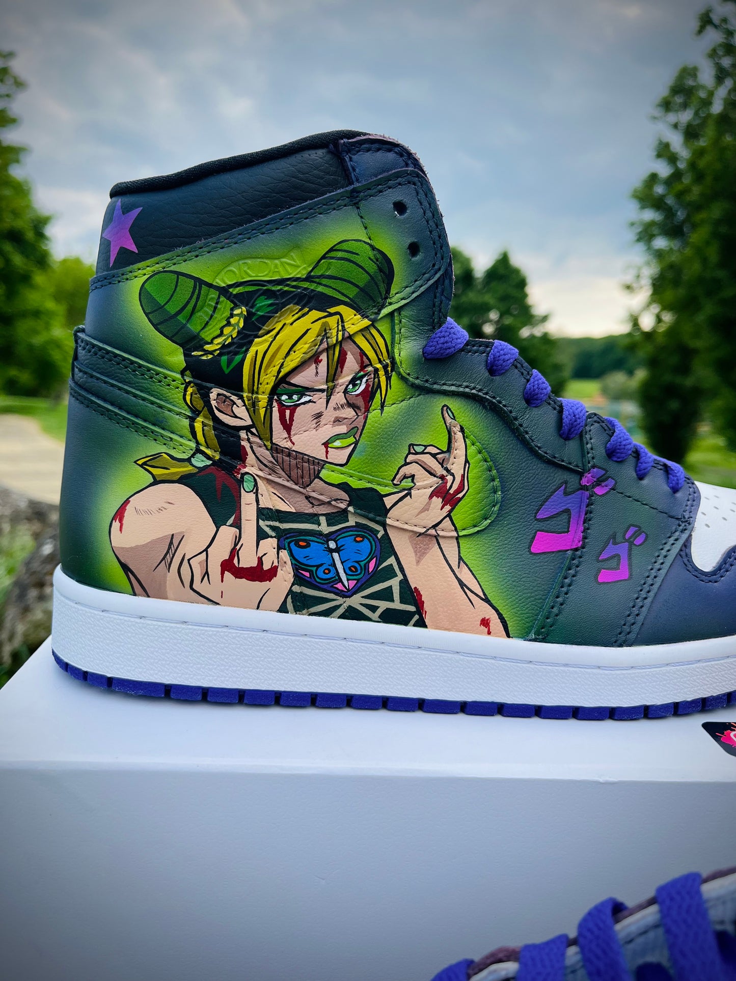 Jordan 1 x Jotaro y Jolyne de Jojo