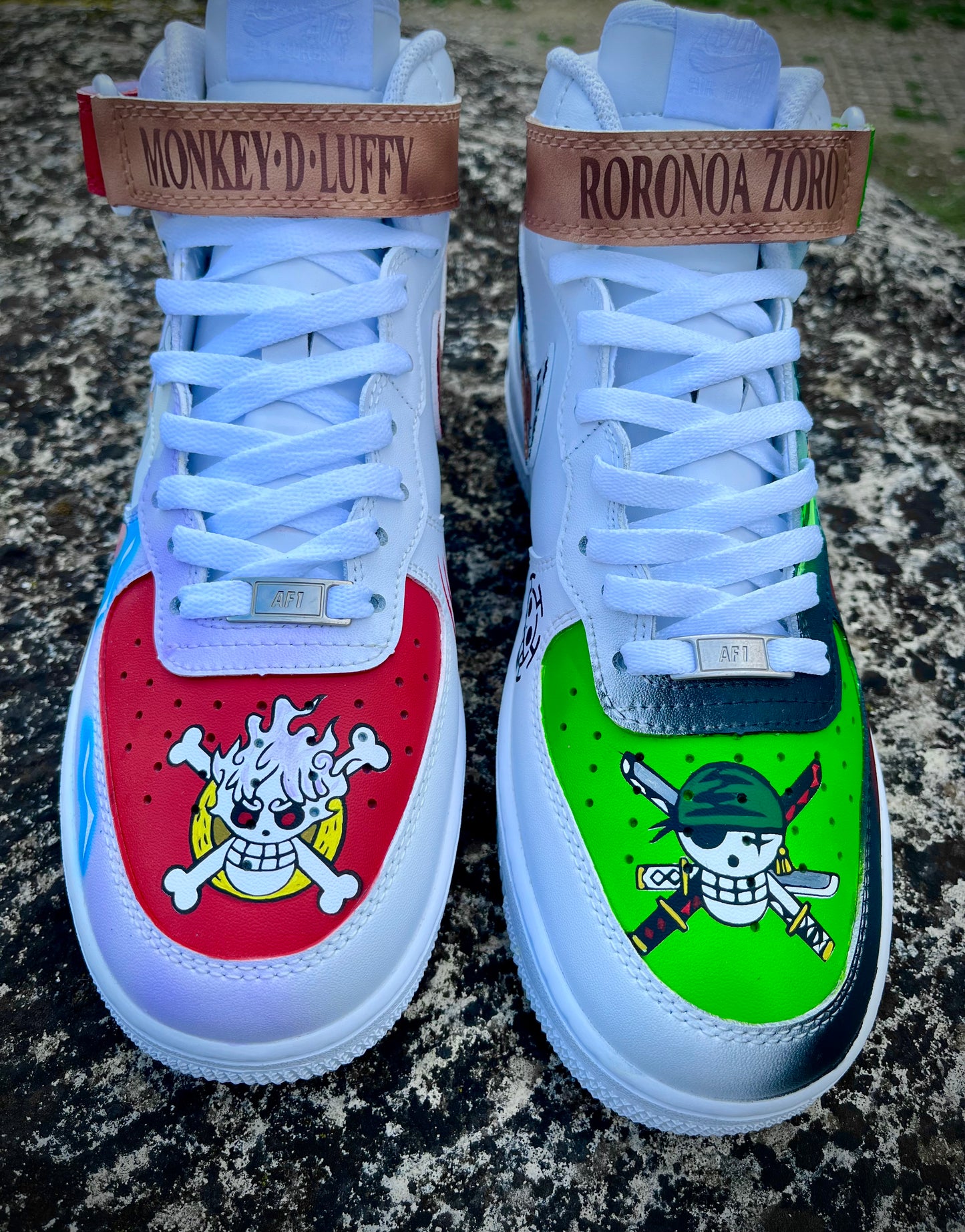 Luffy vs Zoro One piece / custom shoes/ shanks vs Trafalgar law