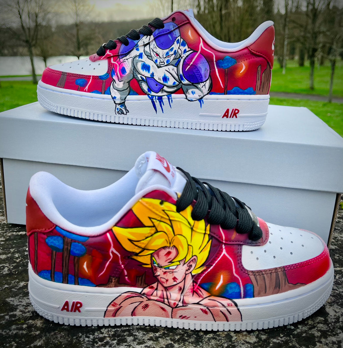 Goku vs freezer/zapatillas personalizadas de dragon ball