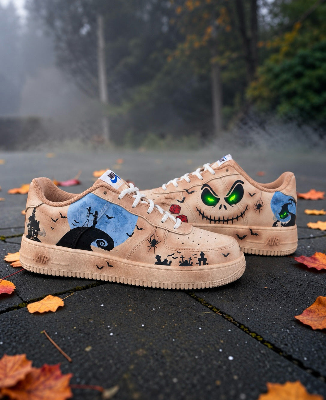 Nike Air Force 1 Halloween 🎃 Jack Skellington – The Nightmare Before Christmas 👻