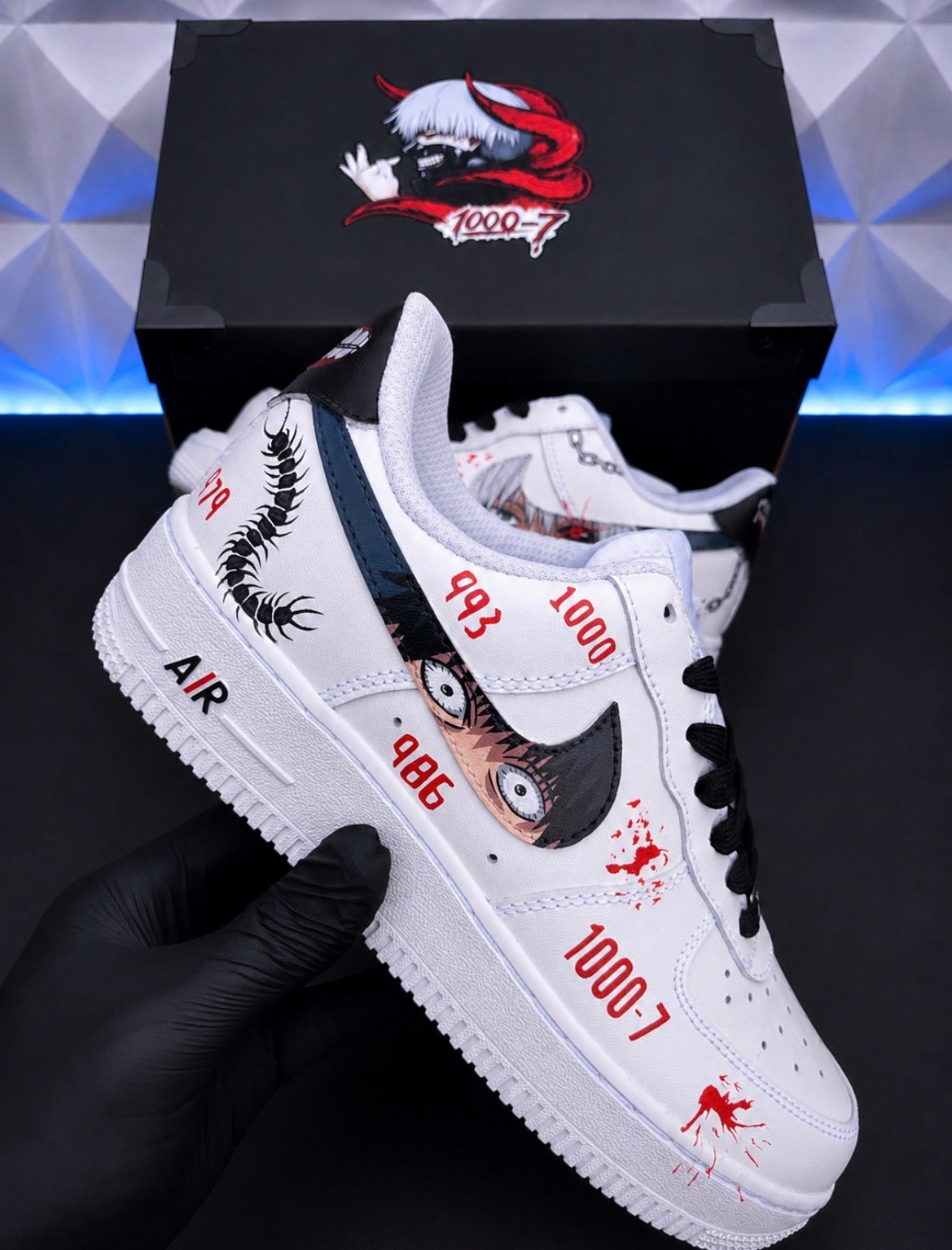 Kaneki Tokyo Ghoul Custom Hand-Painted Sneakers
