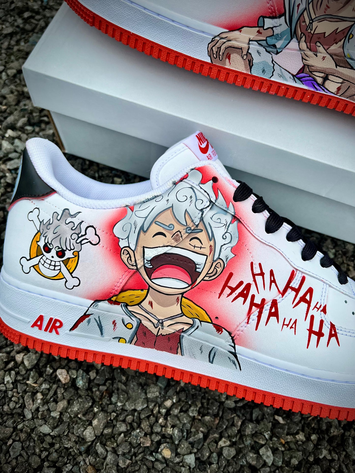 Zapatillas personalizadas AIR FORCE 1 Gear 5 de One Piece de Luffy