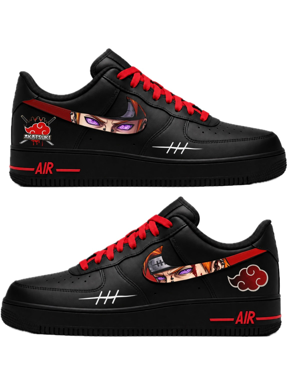Nike Air Force 1 Custom Pain – Akatsuki Edition | Hand-Painted Anime Sneakers
