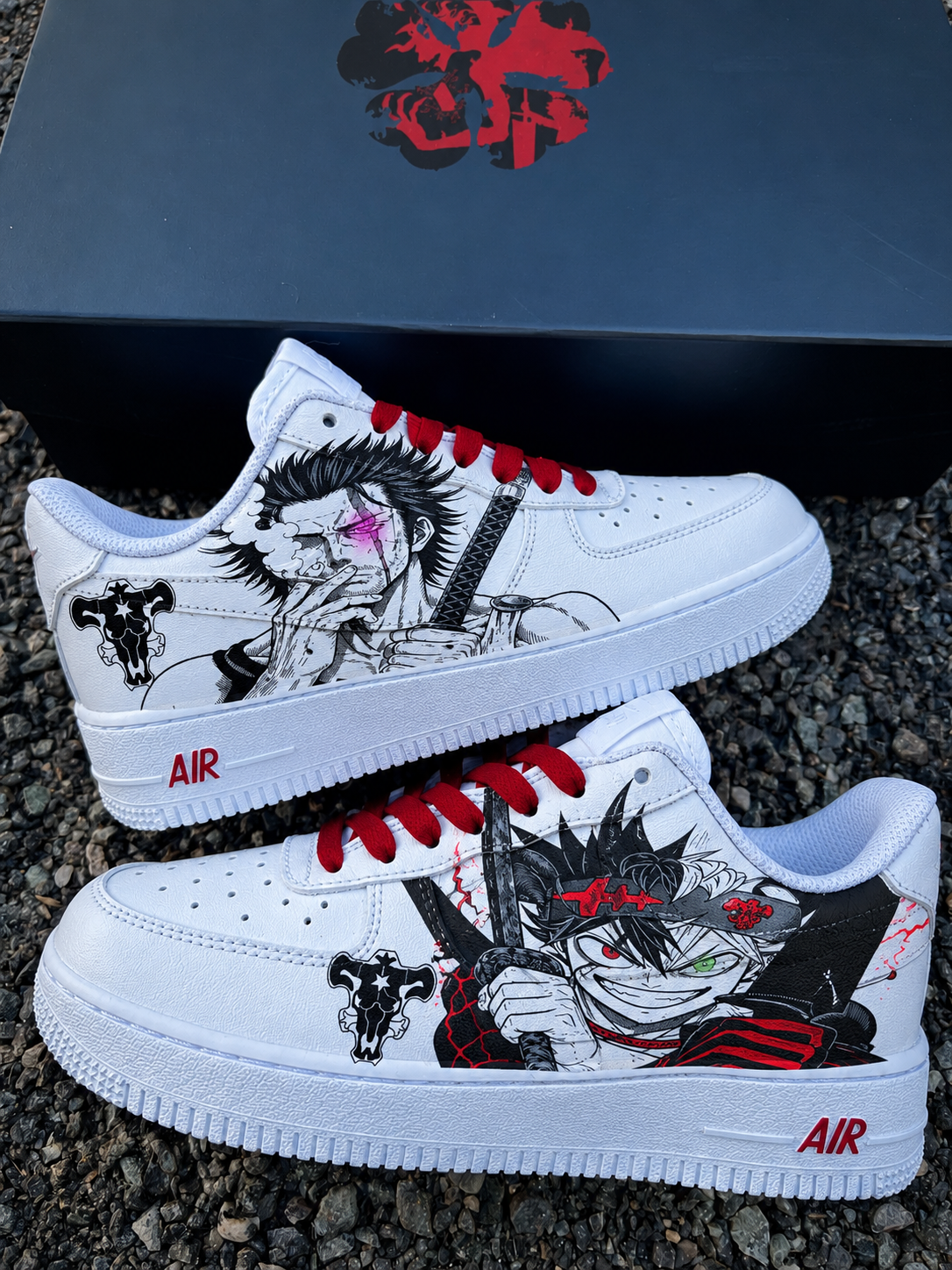 Black Clover Custom Air Force 1 – Asta & Yami | Hand-Painted Anime Sneakers