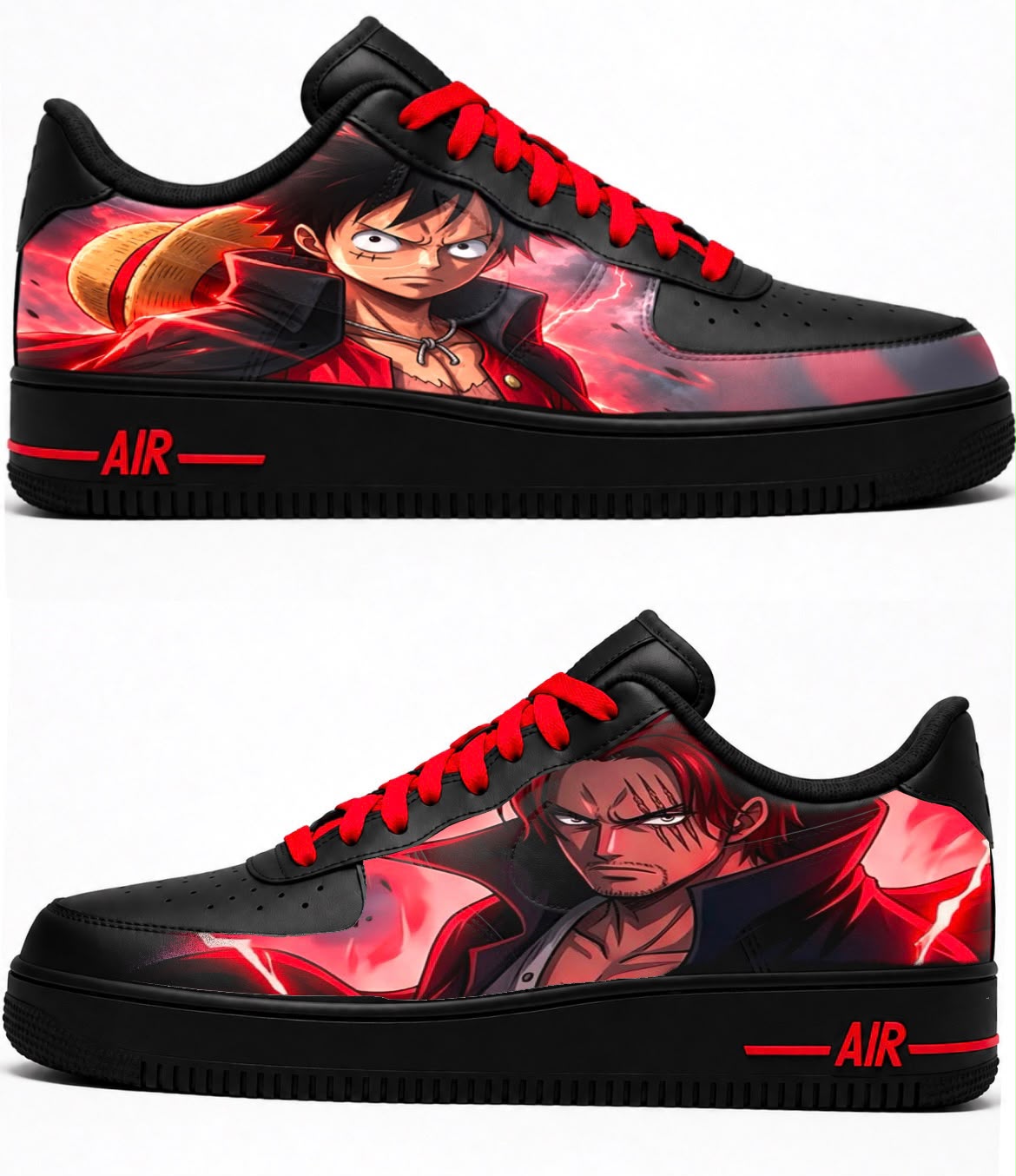 Nike Air Force 1 Luffy and Shanks Custom – One Piece Hand-Painted Sneakers (copia)