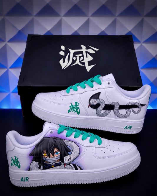 Custom Nike Air Force 1 x Obanai Iguro 🐍 Kimetsu no yaiba/ Demon slayer