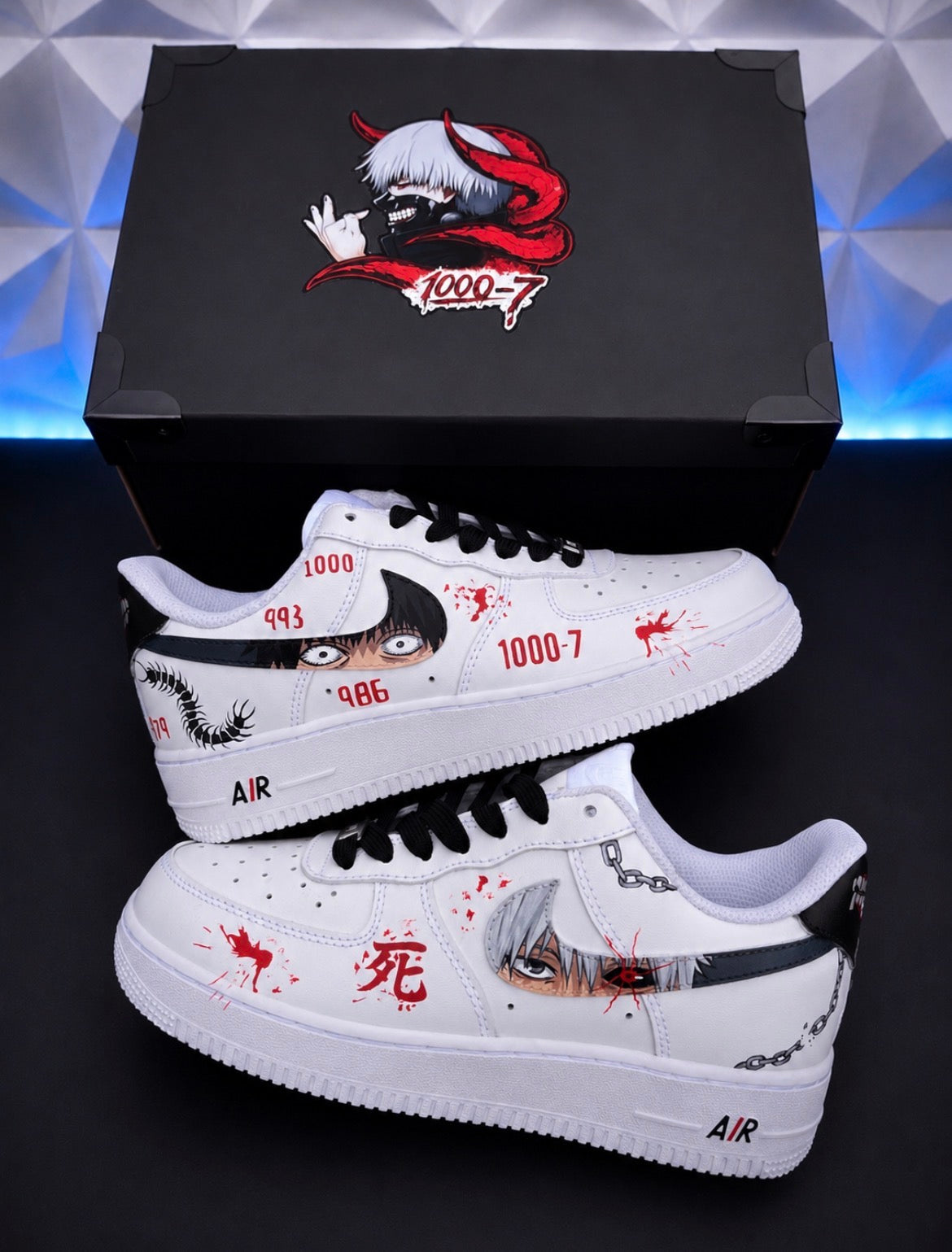 Kaneki Tokyo Ghoul Custom Hand-Painted Sneakers