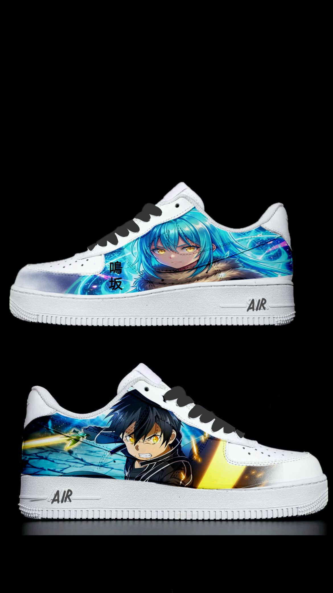 Kirito & Rimuru Tempest Sneakers White Custom Anime – Sword Art Online