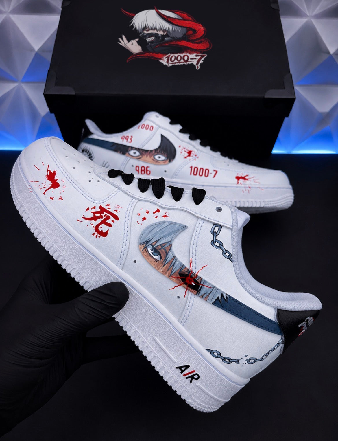 Kaneki Tokyo Ghoul Custom Hand-Painted Sneakers