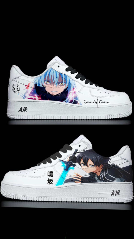 Kirito & Rimuru Tempest Sneakers White Custom Anime – Sword Art Online