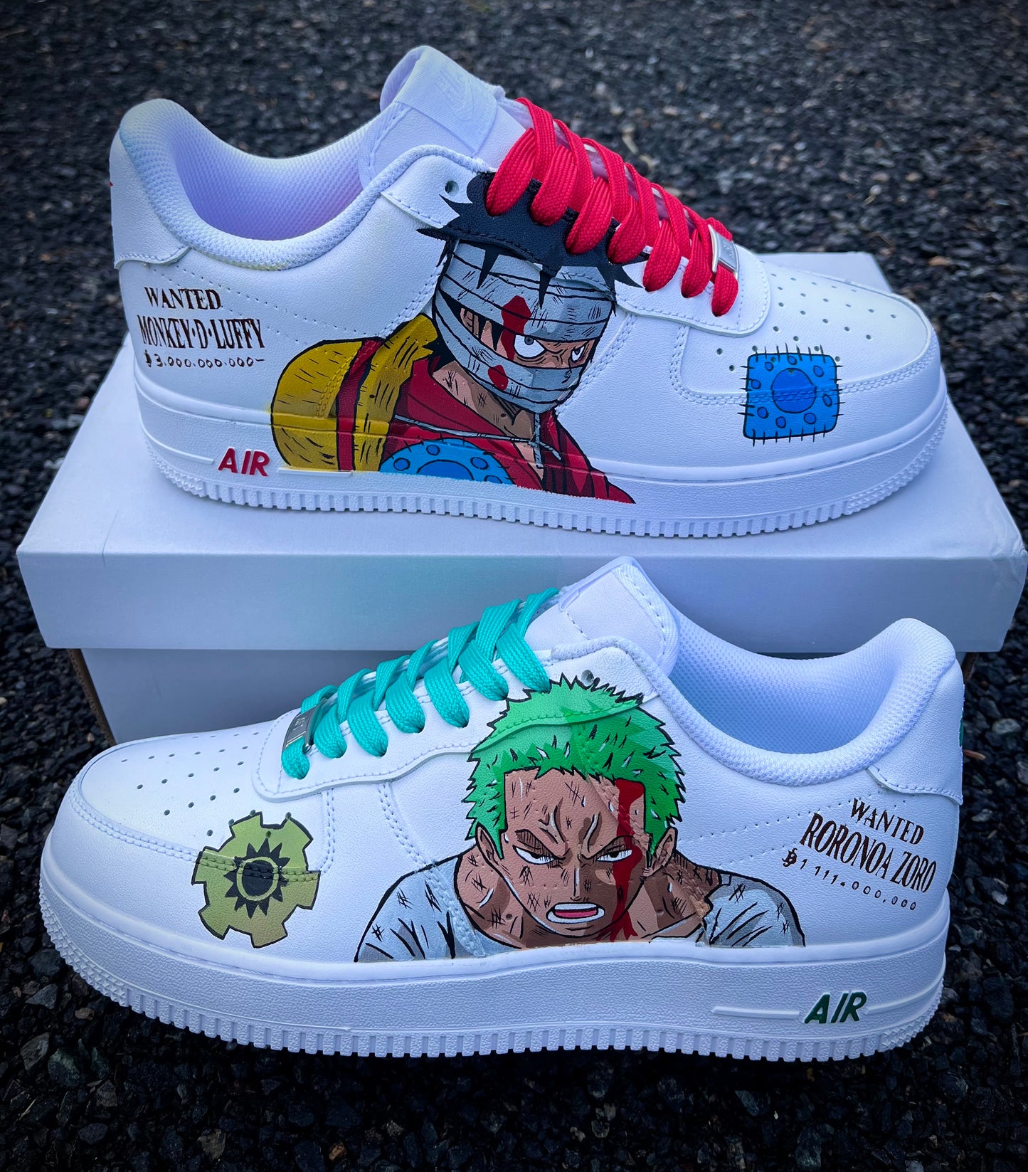Luffy vs Zoro custom shoes