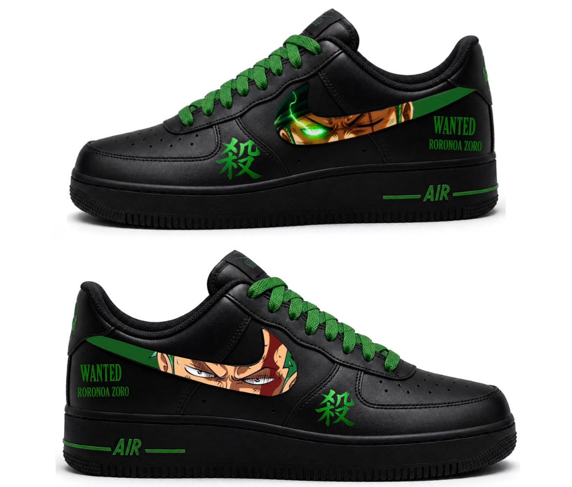 Roronoa Zoro One Piece Edición Neon Glow /Nike Air Force 1