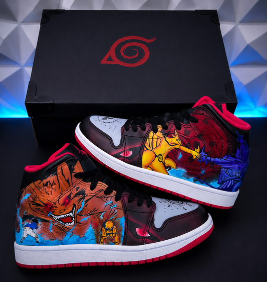 Jordan 1 Naruto Vs Sasuke/ kyubi vs susano