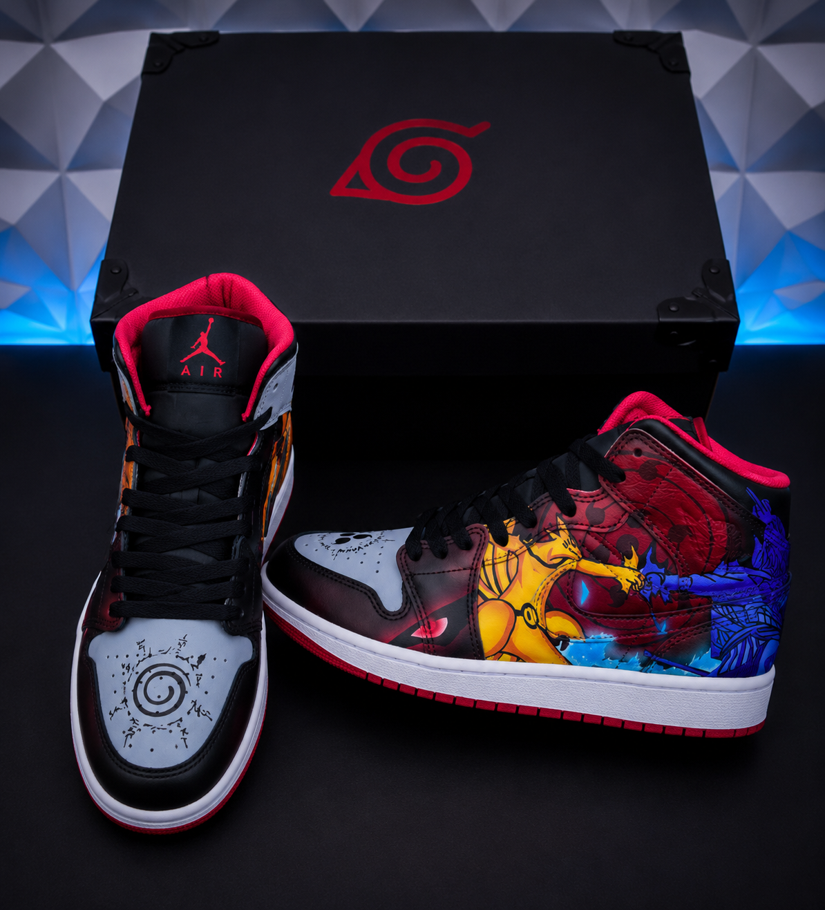 Jordan 1 Naruto Vs Sasuke/ kyubi vs susano