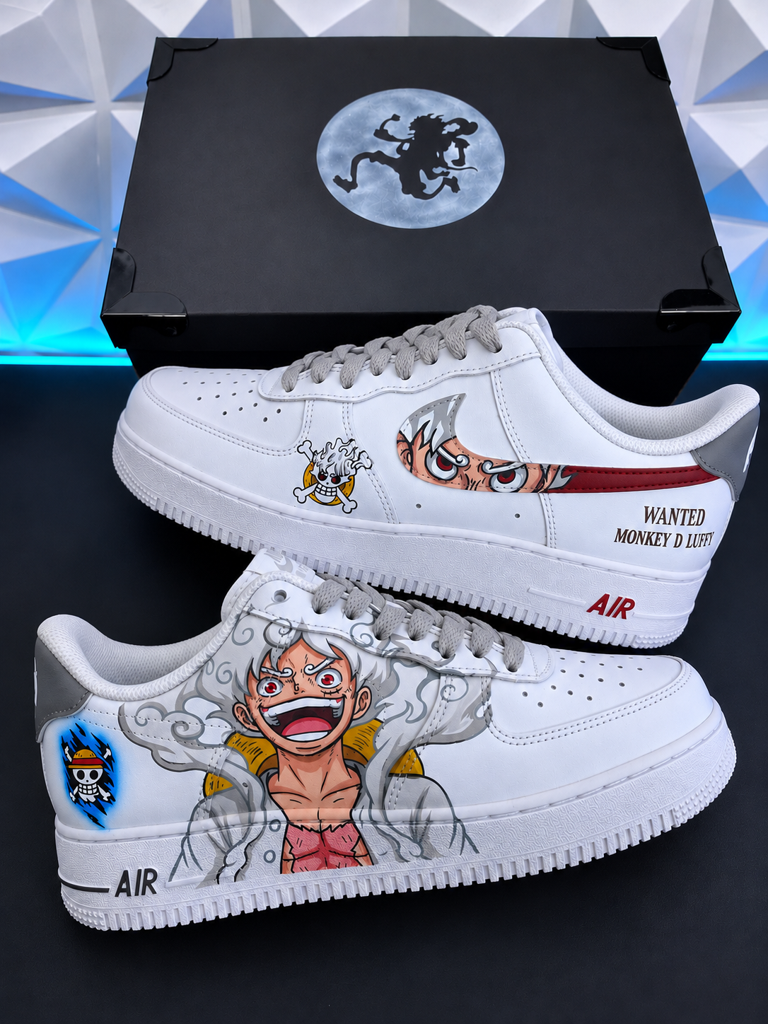 Nike Air Force 1 Luffy Gear 5 Custom – One Piece Hand-Painted Sneakers